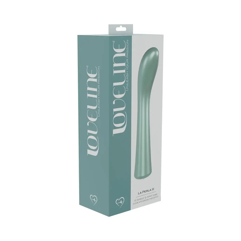 LoveLine La Perla III Rechargeable Silicone G-Spot Vibrator Green by Shots