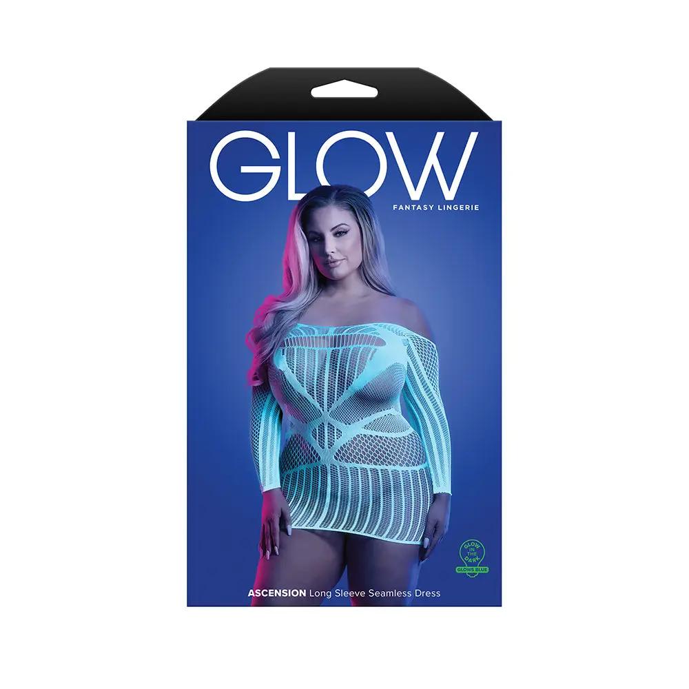 Fantasy Lingerie Glow Ascension Glow-in-the-Dark Seamless Long Sleeve Dress Queen Size by Fantasy Lingerie