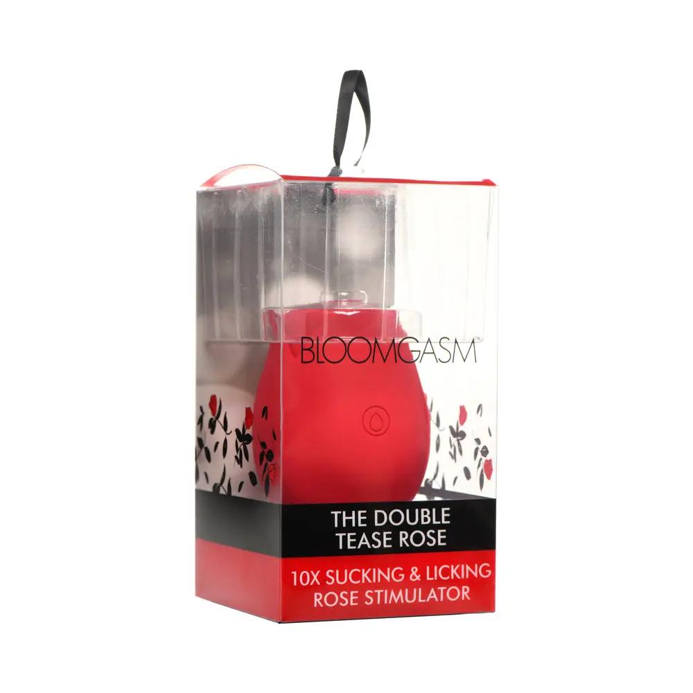 Bloomgasm The Double Tease Rose 10X Sucking & Licking Rose Stimulator by XR Brands