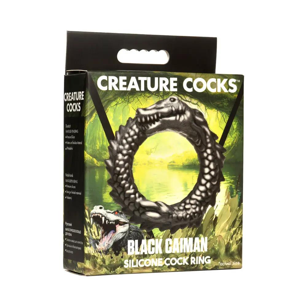Creature Cocks Black Caiman Silicone Cock Ring by XR Brands