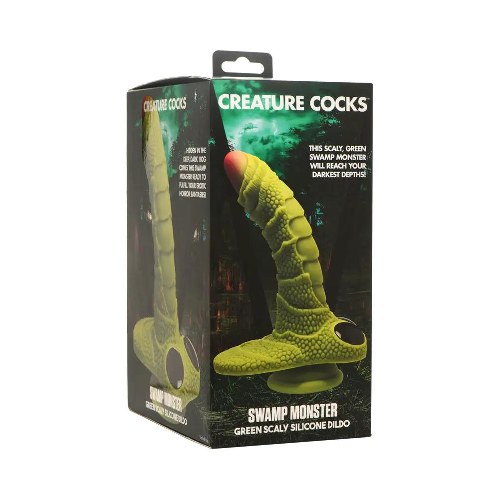 Creature Cocks Swamp Monster Green Scaly Silicone Dildo by XR Brands