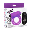 BANG! Silicone Cock Ring & Bullet with Remote Control Purple by XR Brands
