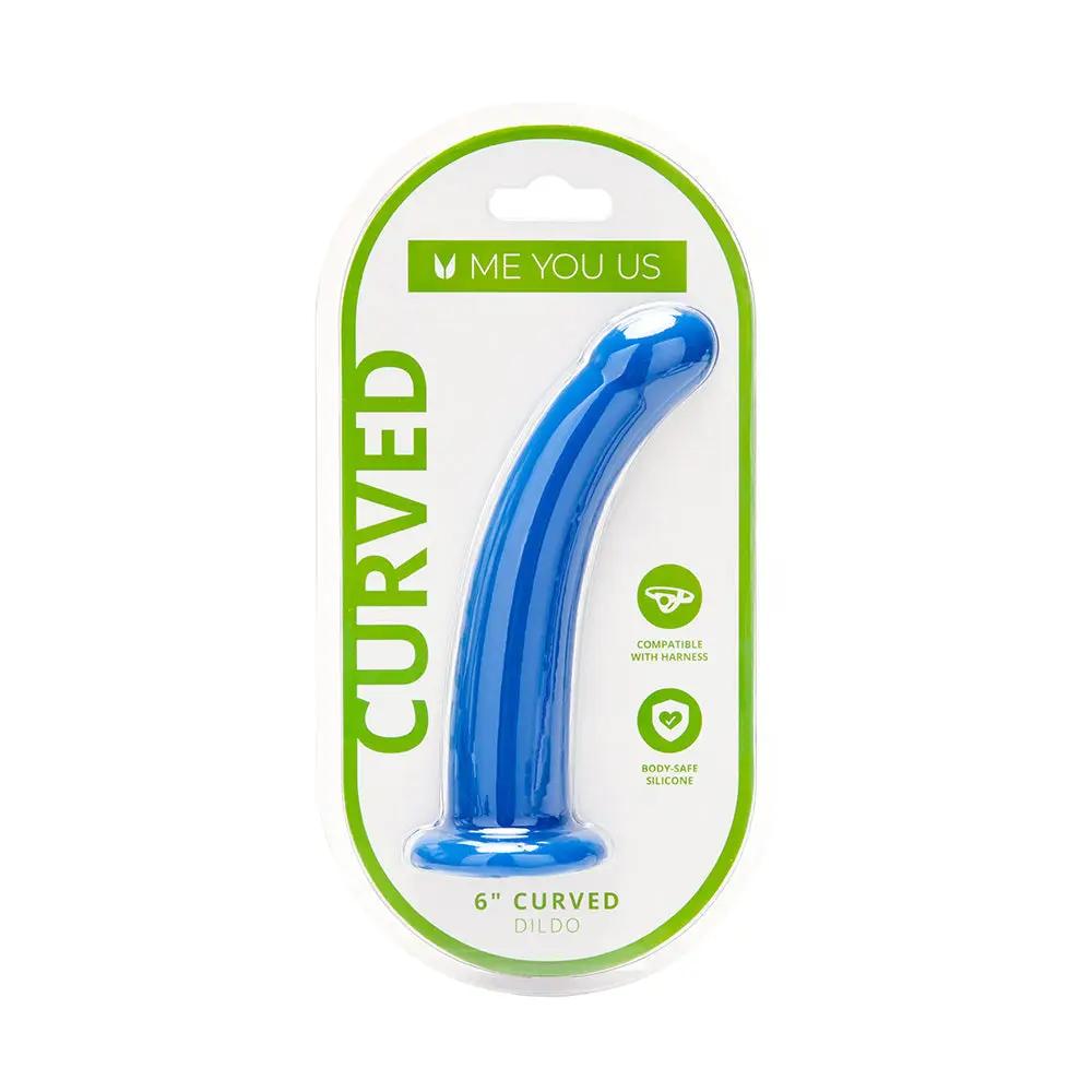 Me You Us 6 in. Curved Silicone Dildo Blue by Me You Us