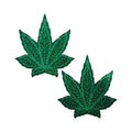 Pastease Pot Leaf Glitter Green Full Breast Covers Support Tape by Pastease
