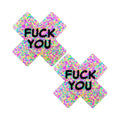 Neva Nude F*ck You Sprankles 3D Neon Blacklight X Factor Nipple Pasties by Neva Nude