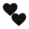 Neva Nude Black Malice Queen Status Plus Size Black Glitter Heart Nipple Pasties by Neva Nude