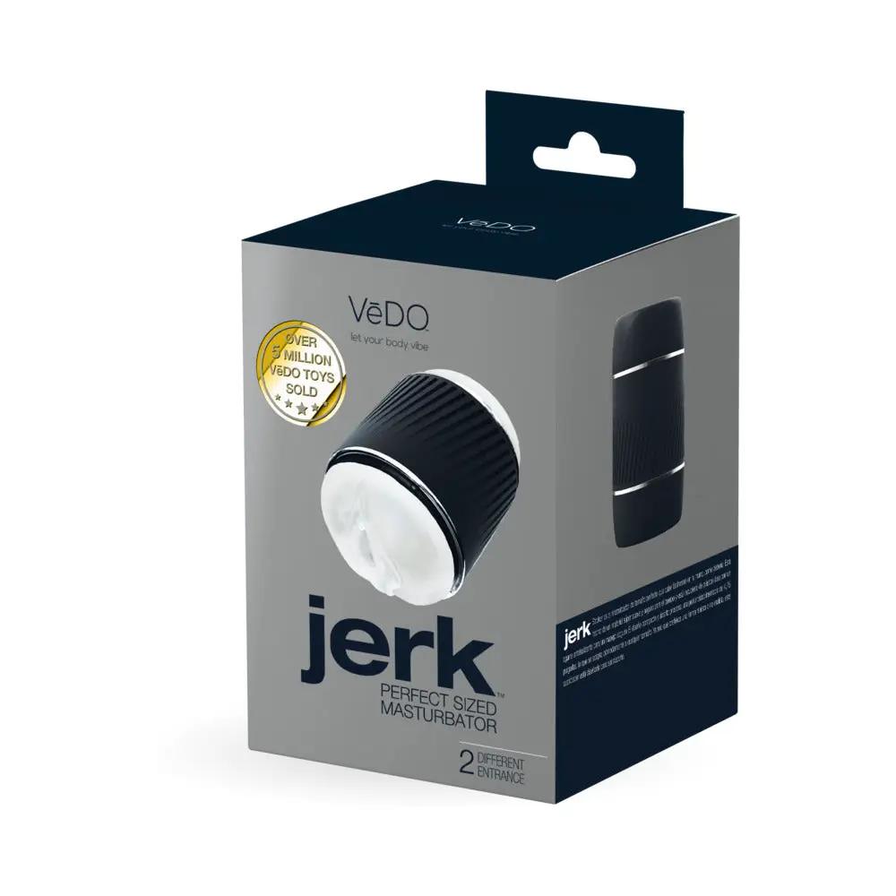 VeDO Jerk Masturbation Sleeve Black with Clear Sleeve by VeDO