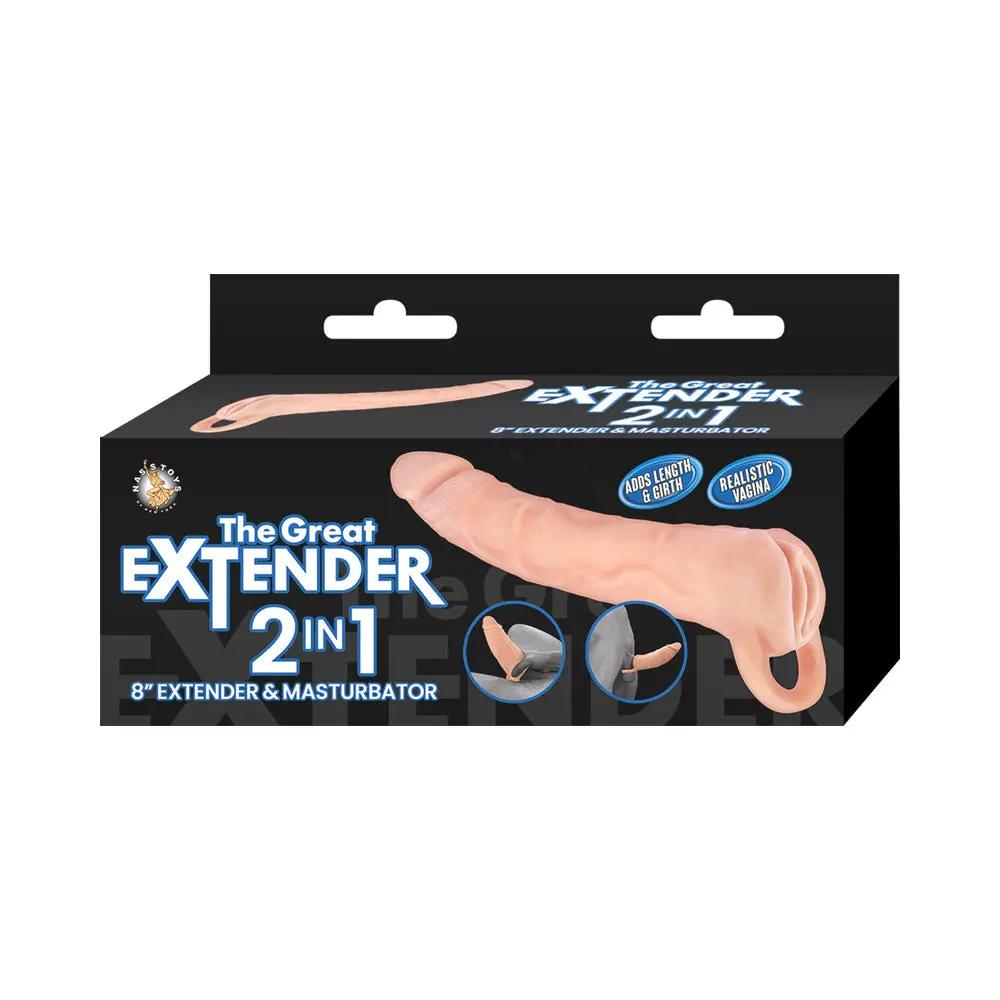 The Great Extender 2-in-1 Extender & Masturbator 8 in. by Nasstoys