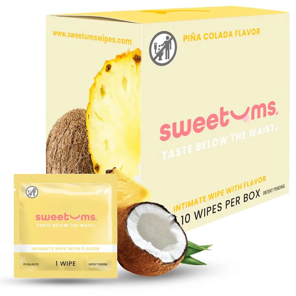 Sweetums Intimate Wipes Pina Colada Flavor 10-Pack by Sweetums