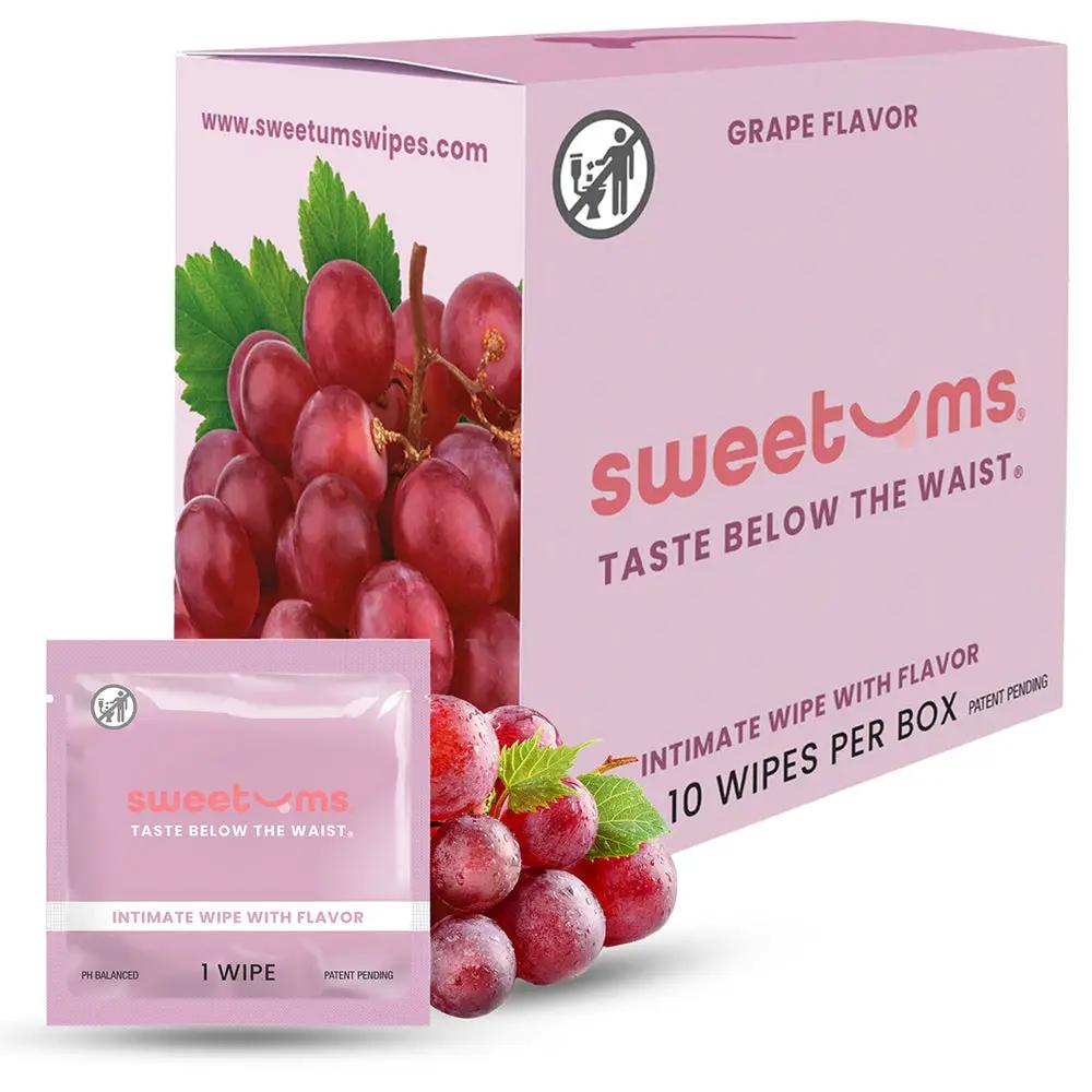 Sweetums Intimate Wipes Grape Flavor 10-Pack by Sweetums