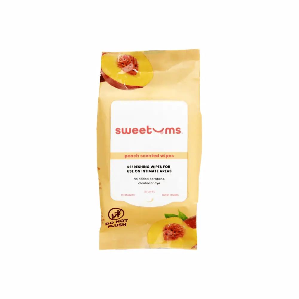 Sweetums Intimate Wipes Peach Scent (Unflavored) 30-Pack by Sweetums
