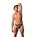 Male Power Pack & Play Thong with Front Condom Pouch Rainbow L/XL by Male Power