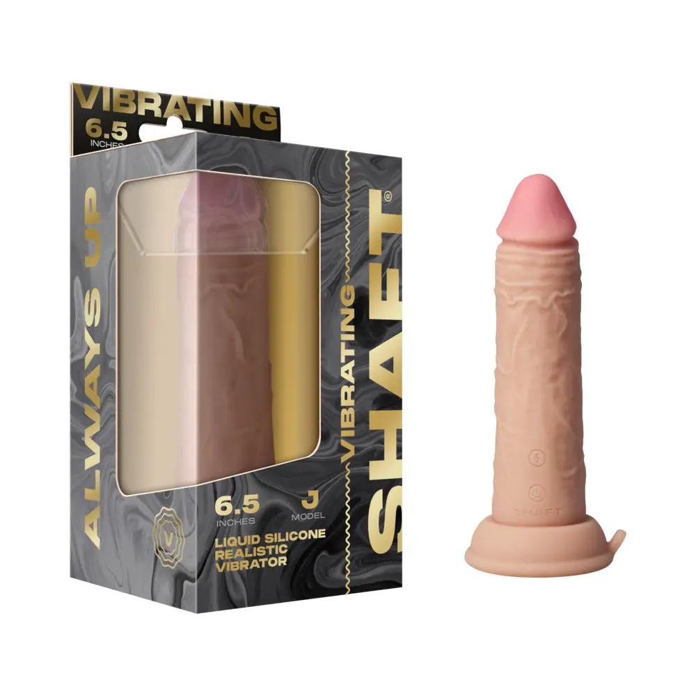 Shaft Vibrating Model J: 6.5 in. Dual Density Silicone Dildo Pine by Shaft