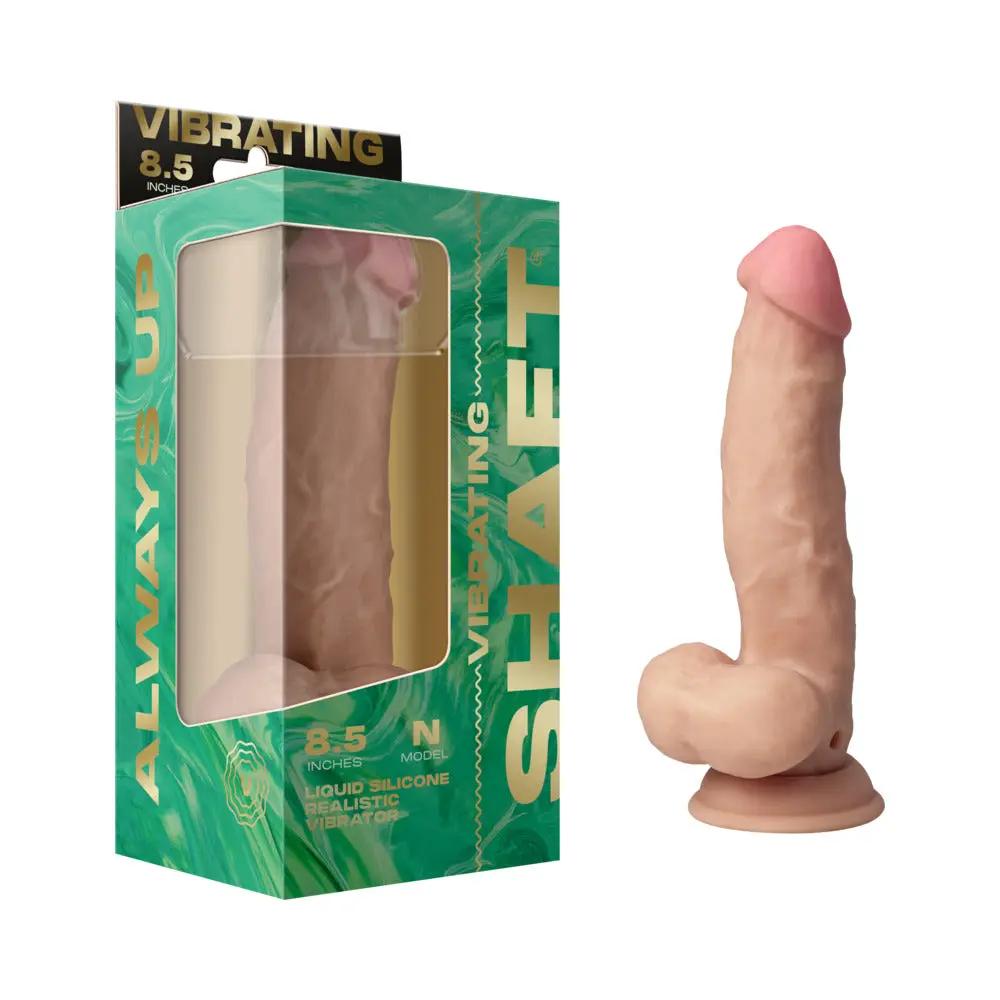 Shaft Vibrating Model N: 8.5 in. Dual Density Silicone Dildo Pine by Shaft