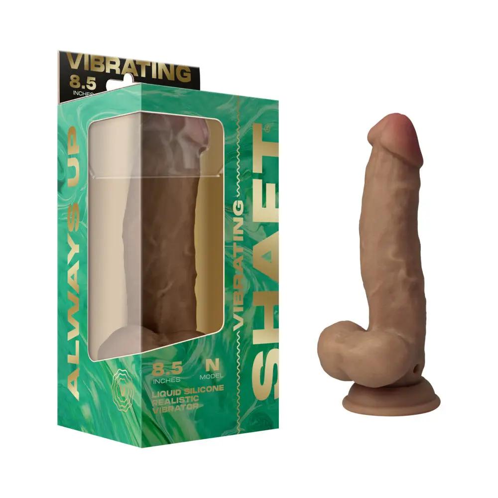 Shaft Vibrating Model N: 8.5 in. Dual Density Silicone Dildo Oak by Shaft