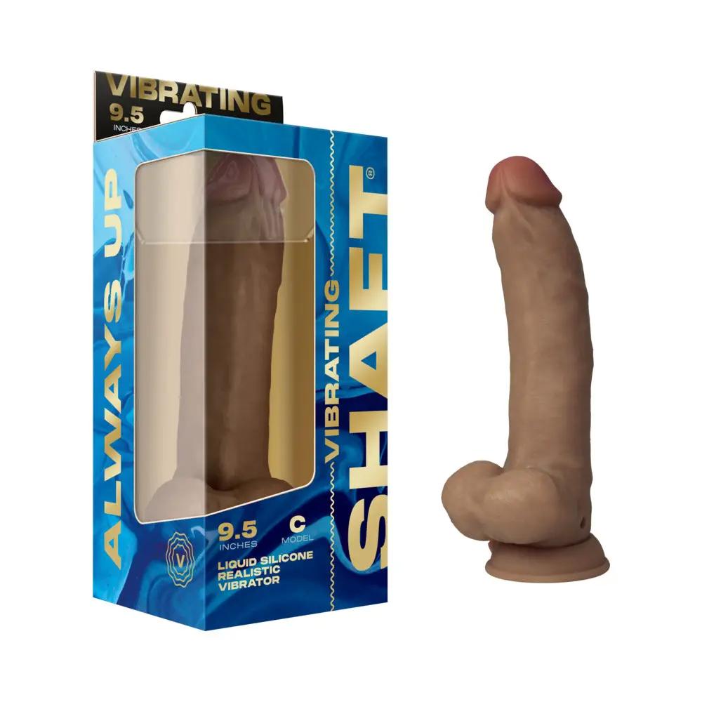 Shaft Vibrating Model C: 9.5 in. Dual Density Silicone Dildo Oak by Shaft