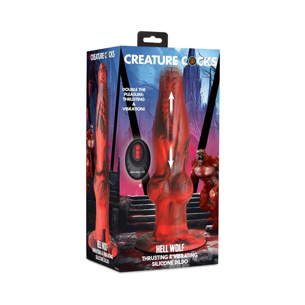 Creature Cocks Hell Wolf Thrusting & Vibrating Silicone Dildo by XR Brands