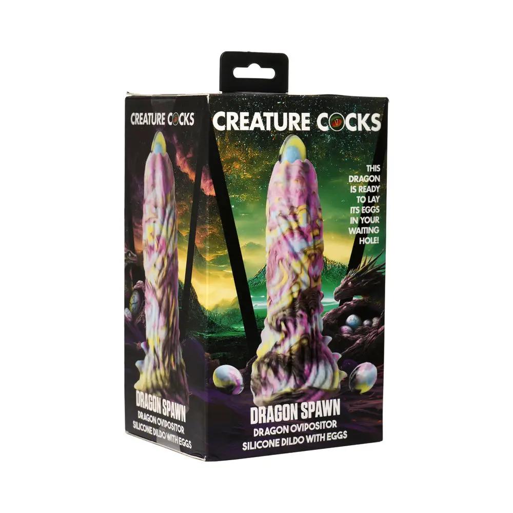Creature Cocks Dragon Spawn Dragon Ovipositor Silicone Dildo with Eggs by XR Brands