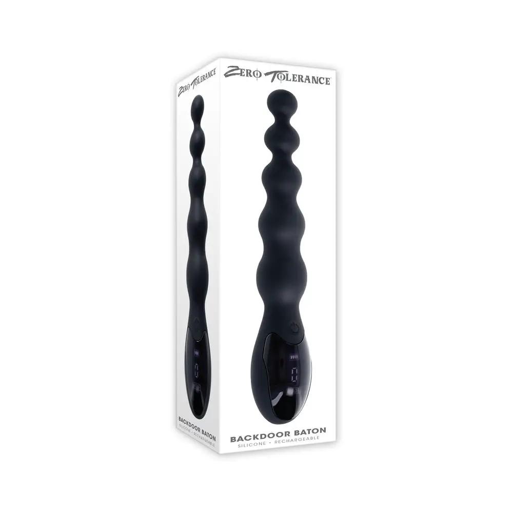 Zero Tolerance Backdoor Baton Rechargeable Anal Vibrator Silicone Black by Zero Tolerance