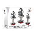 Adam & Eve Three Hearts Gem Anal Plug Set by Adam & Eve
