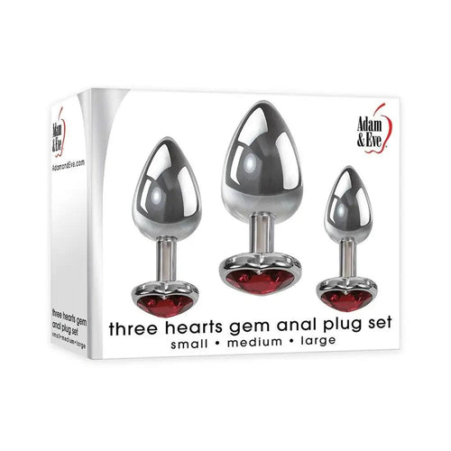 Adam & Eve Three Hearts Gem Anal Plug Set by Adam & Eve