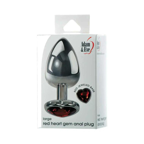 Adam & Eve Red Hearts Gem Anal Plug Large by Adam & Eve