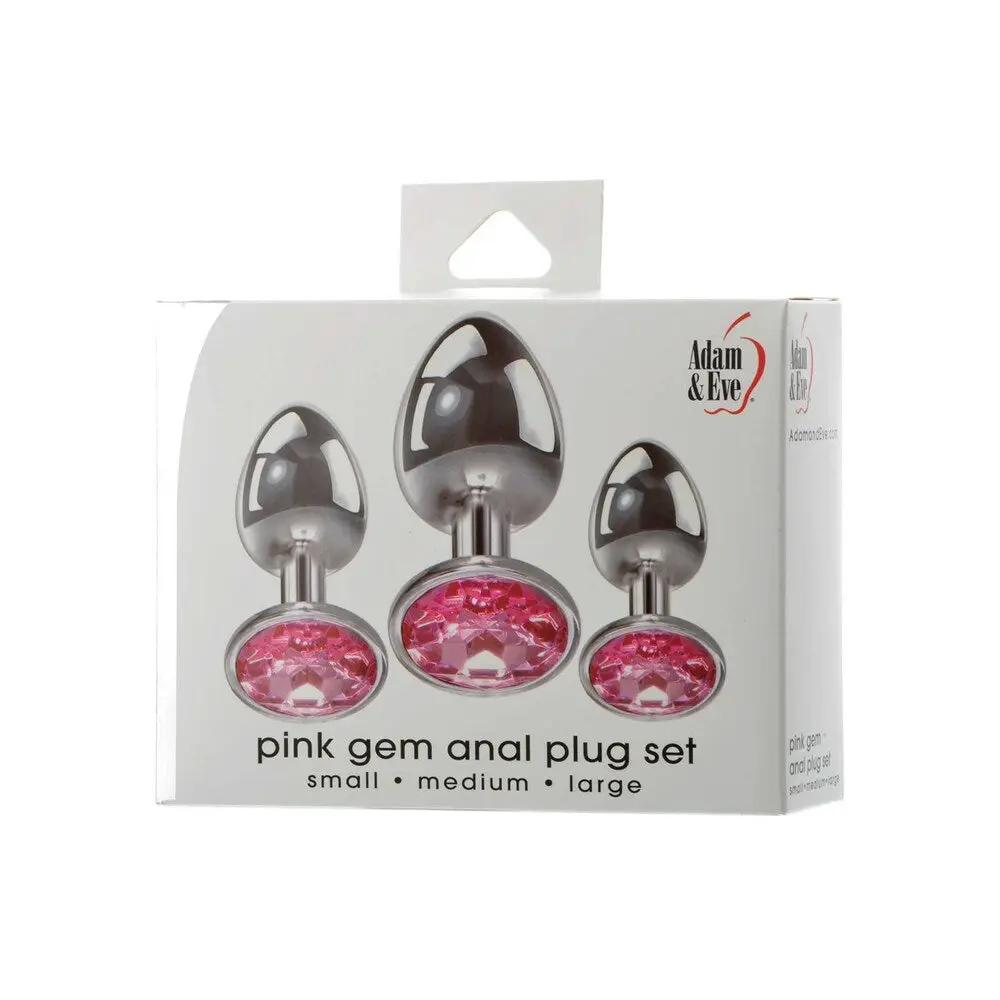 Adam & Eve Pink Gem Anal Plug Set by Adam & Eve