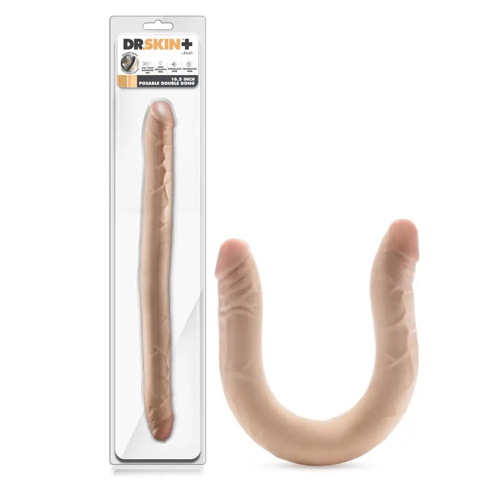 Dr. Skin Plus 16.5 in. Posable Double Dong Beige by Blush