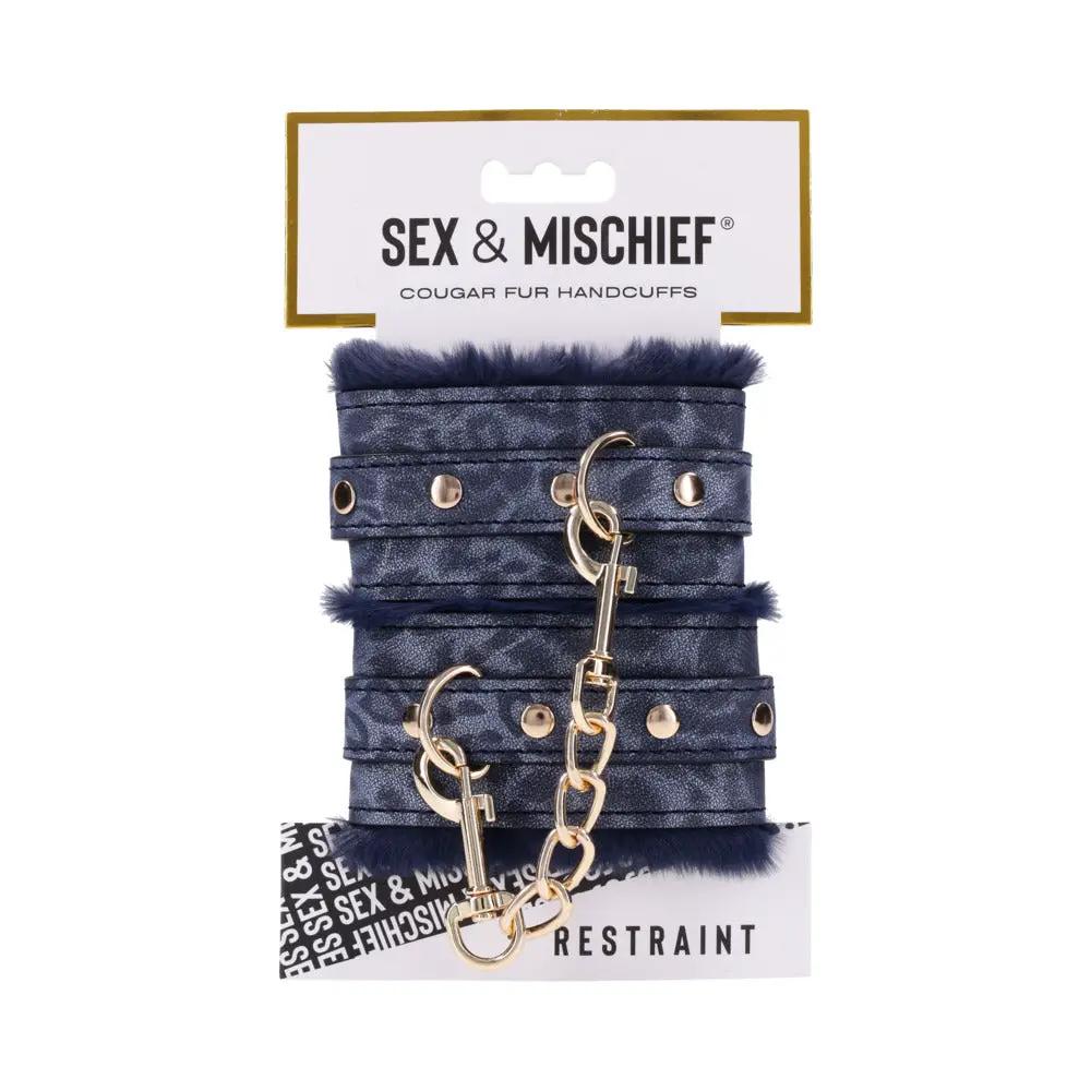 Sportsheets Sex & Mischief Cougar Fur Handcuffs by Sportsheets