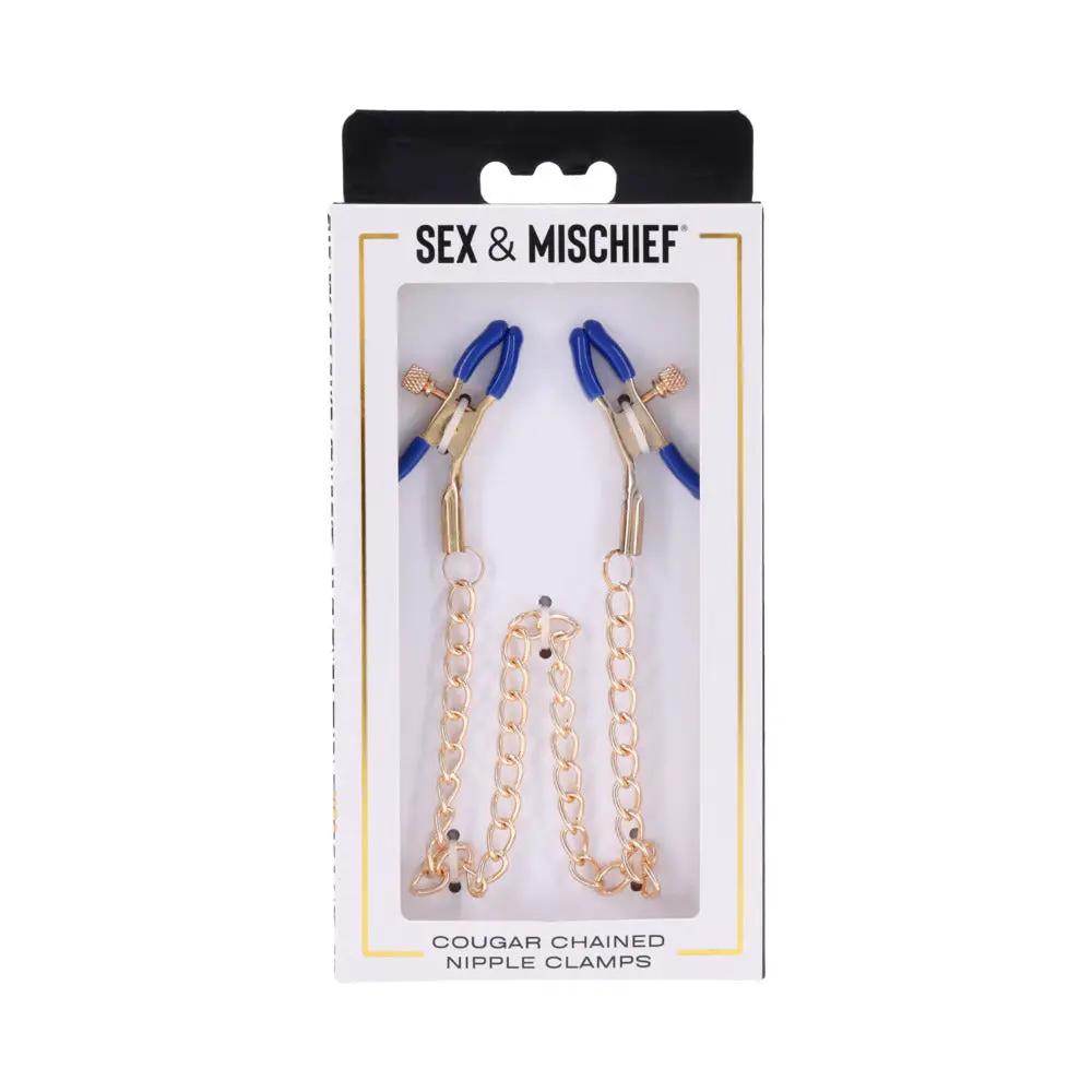 Sportsheets Sex & Mischief Cougar Chained Nipple Clamps by Sportsheets