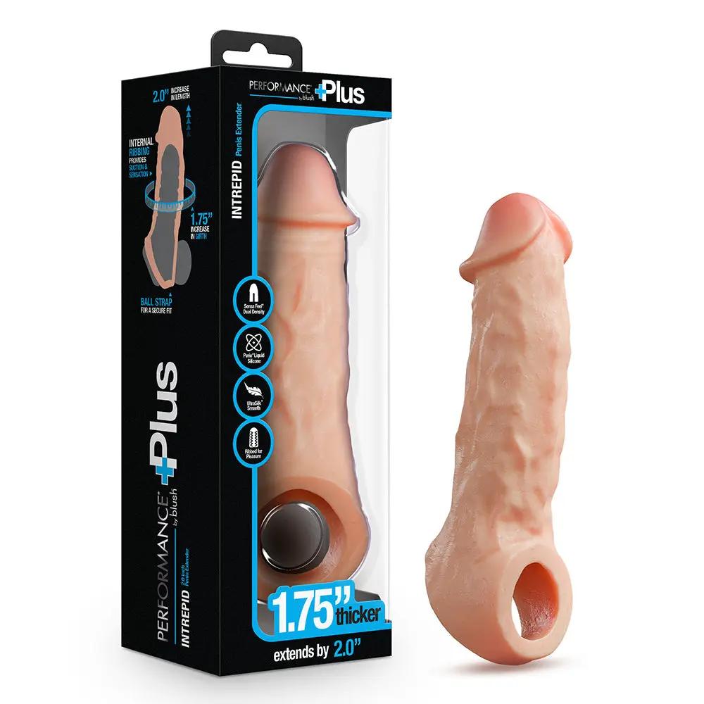 Performance Plus Intrepid 2 in. Silicone Penis Xtender Beige by Blush