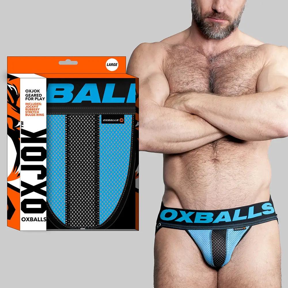 Oxballs Oxjok Airmesh Swagger Slider-Strap Jock Sky Blue L by Oxballs