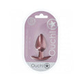 Ouch! Smooth Silicone Anal Plug Medium 3.1 in. Rose Gold by Shots