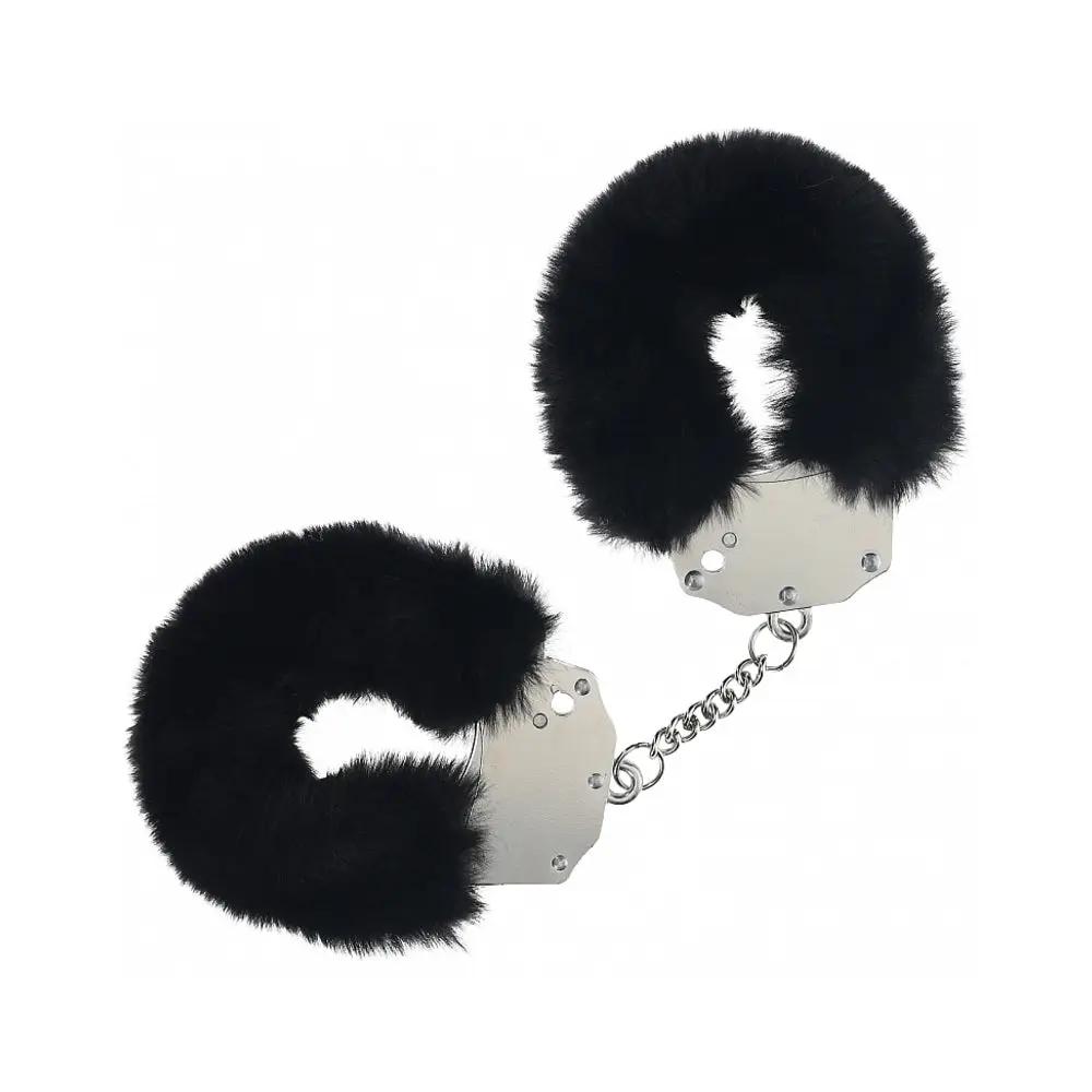 Ouch! Heavy-Duty Fluffy Handcuffs Black by Shots