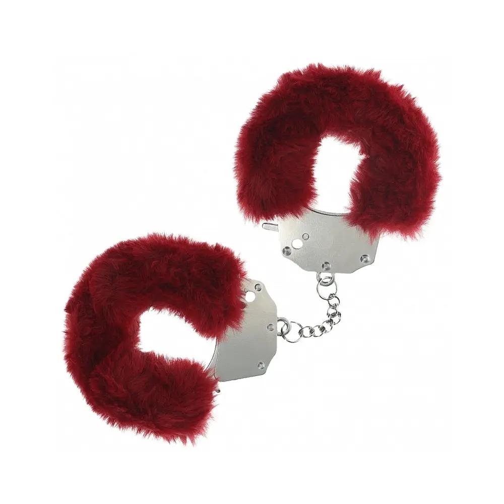 Ouch! Heavy-Duty Fluffy Handcuffs Burgundy by Shots