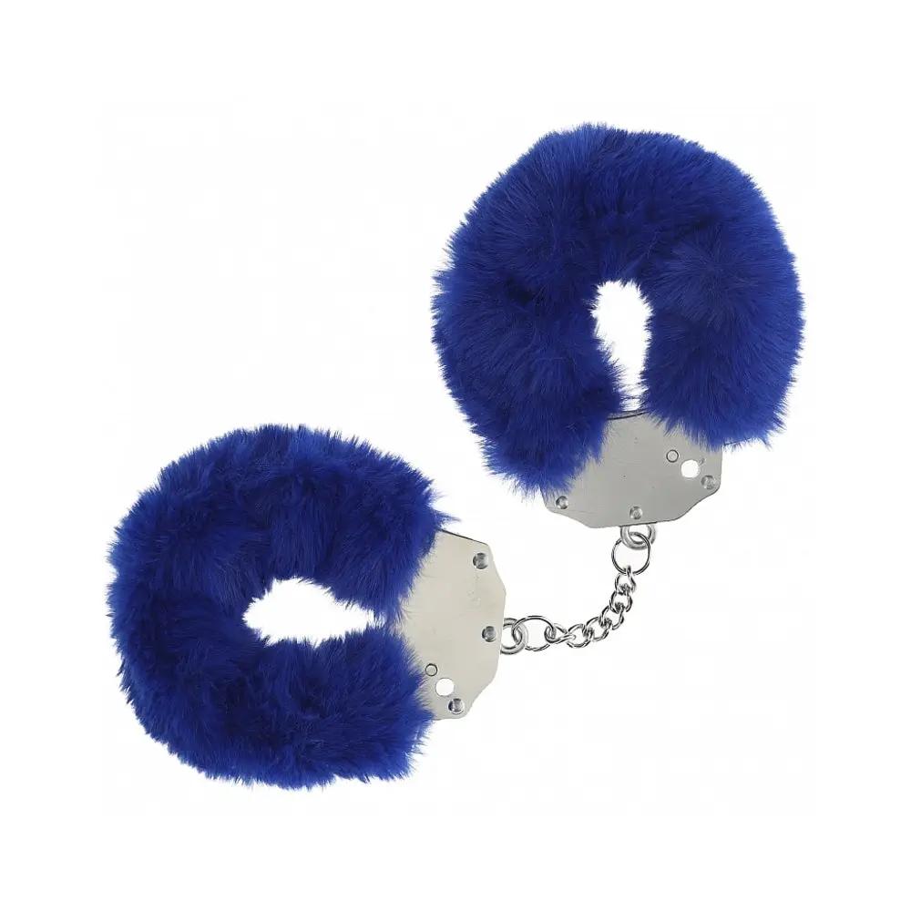 Ouch! Heavy-Duty Fluffy Handcuffs Navy by Shots