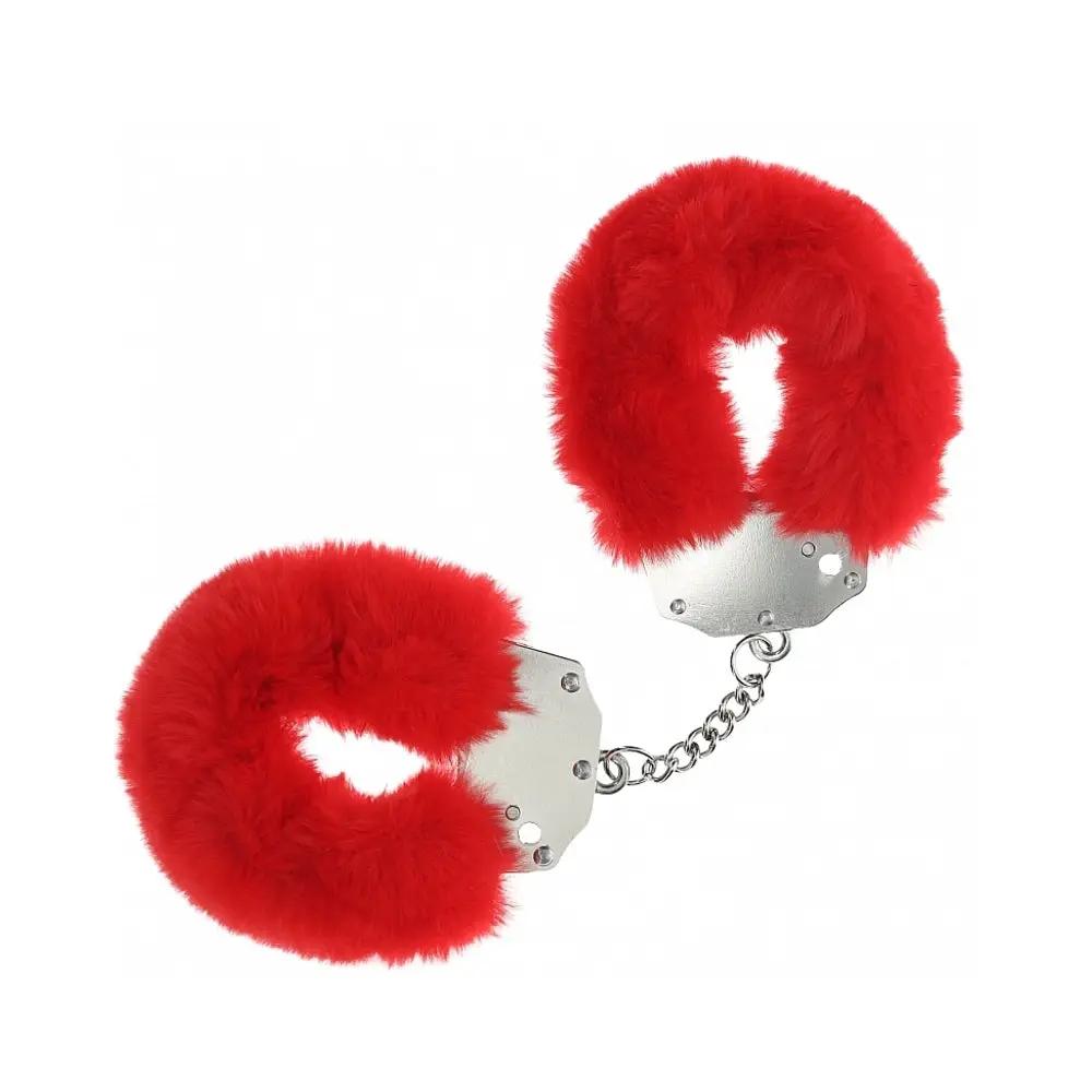 Ouch! Heavy-Duty Fluffy Handcuffs Red by Shots