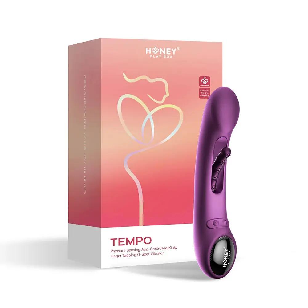 Honey Play Box Tempo Pressure Sensing App-Controlled Tapping G-Spot Vibrator Purple by Honey Play Box