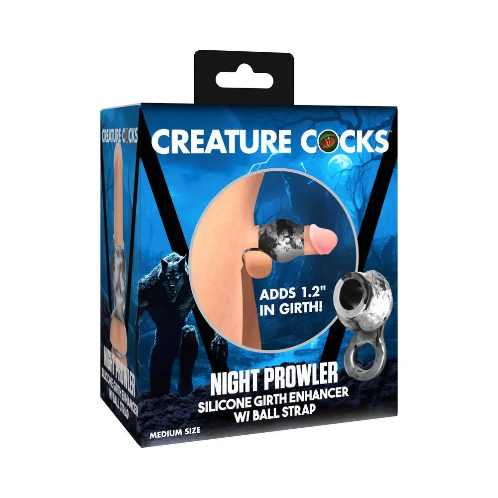 Creature Cocks Night Prowler Silicone Girth Enhancer with Ball Strap M by XR Brands
