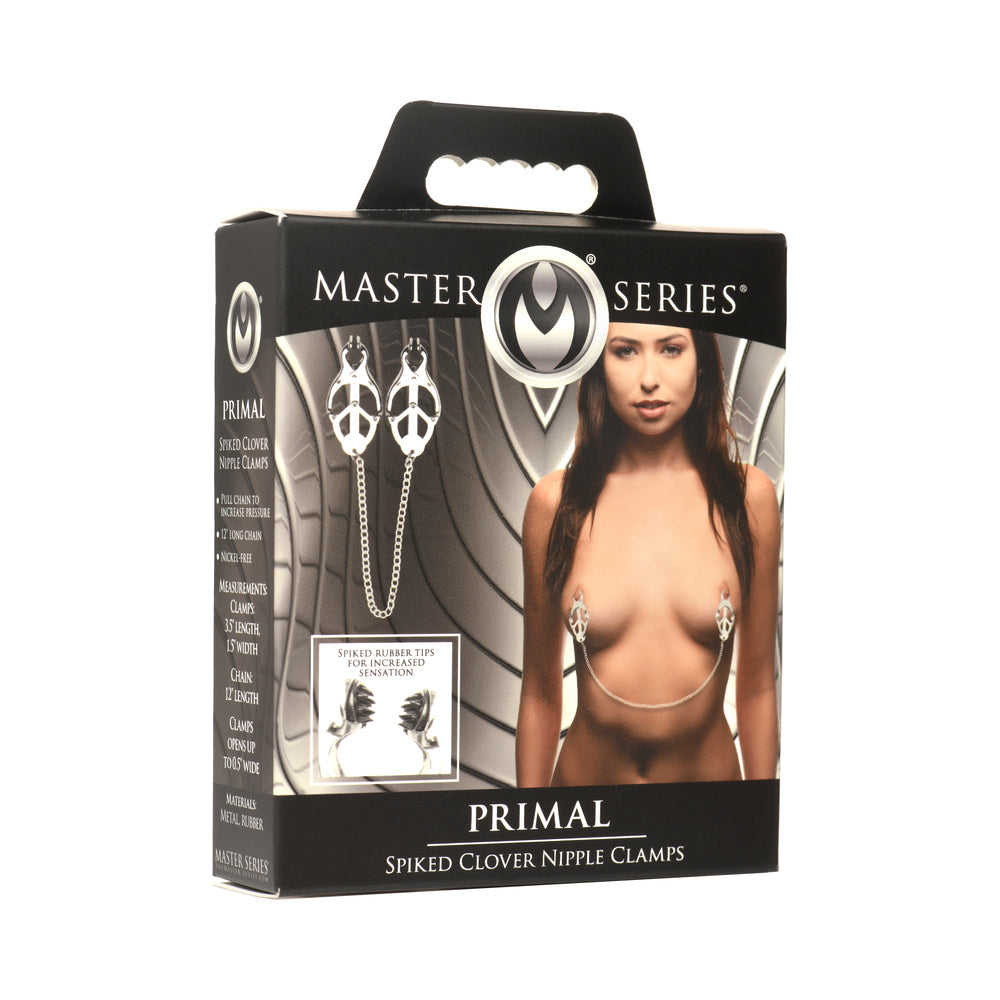 Master Series Primal Spiked Clover Nipple Clamps by XR Brands