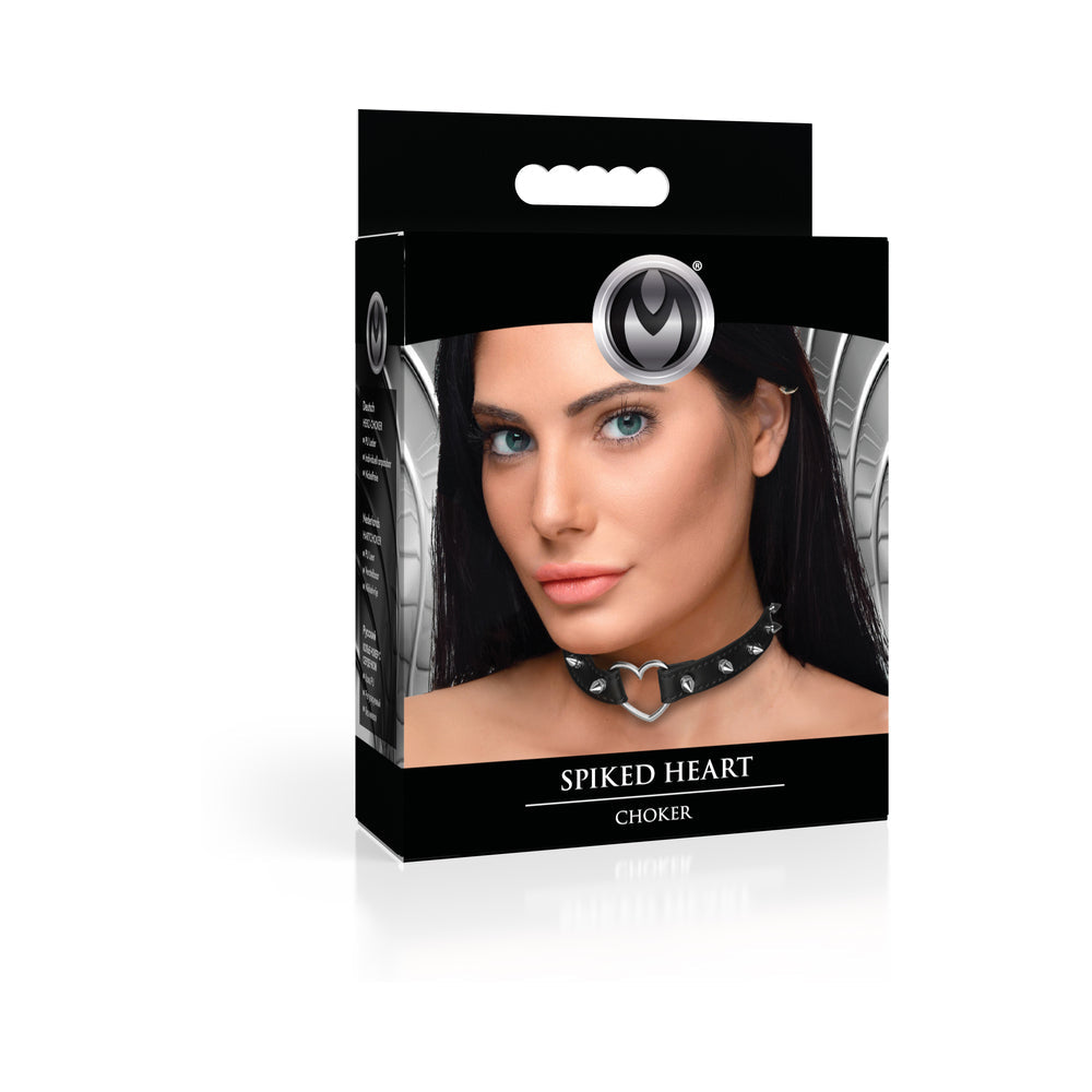 Master Series Spiked Heart Choker Black by XR Brands