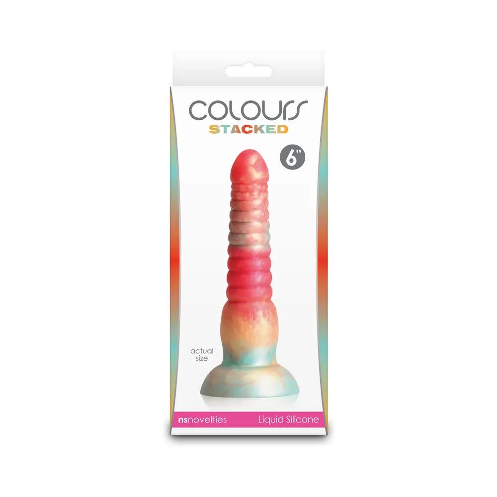 Colours Stacked 6 in. Dildo Red/Gold by NS Novelties