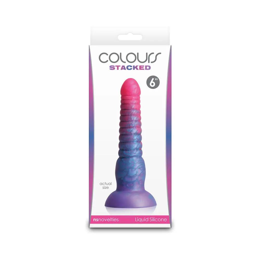 Colours Stacked 6 in. Dildo Pink/Blue by NS Novelties