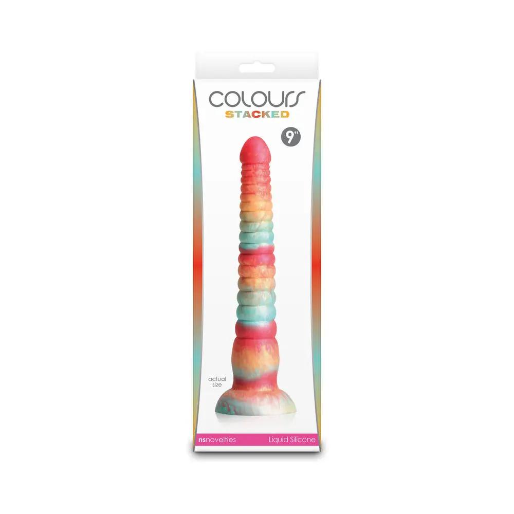 Colours Stacked 9 in. Dildo Red/Gold by NS Novelties
