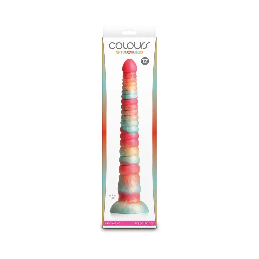 Colours Stacked 12 in. Dildo Red/Gold by NS Novelties
