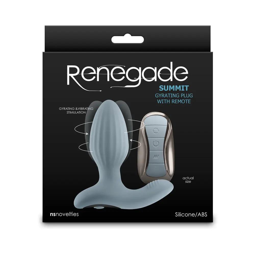Renegade Summit Rechargeable Gyrating Plug with Remote Gray by NS Novelties