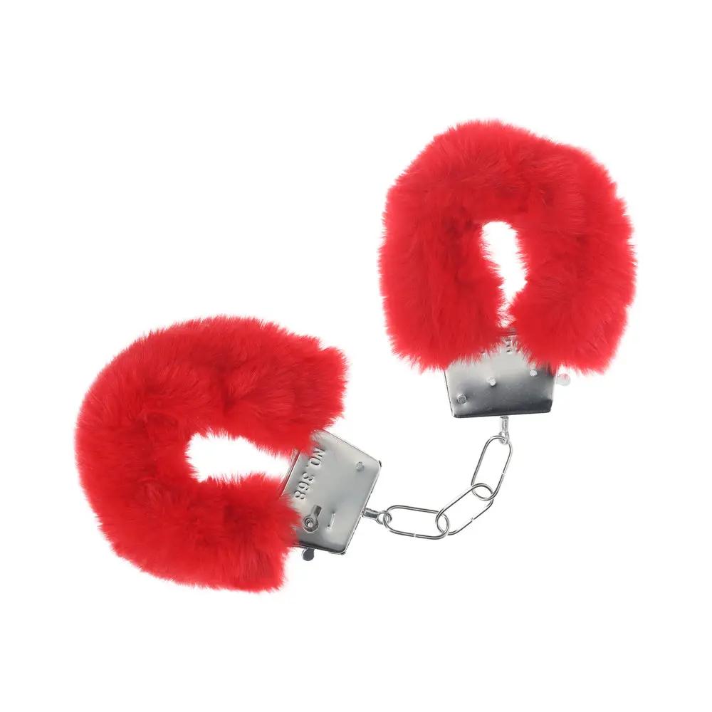 Ouch! Classic Fluffy Handcuffs Red by Shots