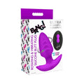 BANG! Rotating & Vibrating Silicone Butt Plug with Remote Purple by XR Brands
