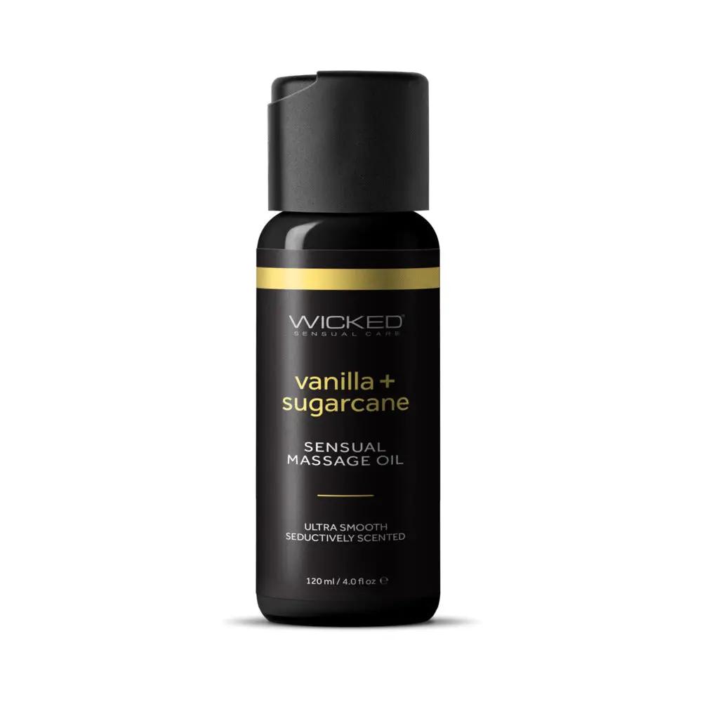 Wicked Vanilla and Sugarcane Massage Oil 4 oz. by Wicked