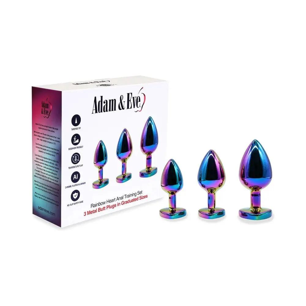 Adam & Eve Rainbow Heart Anal Plug Training Set by Adam & Eve